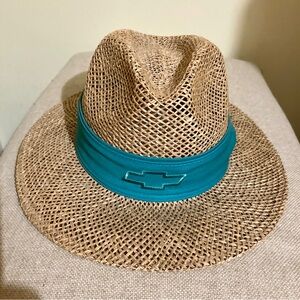 Vintage Men’s Hat Chevy Straw Fedora Chevrolet General Motors